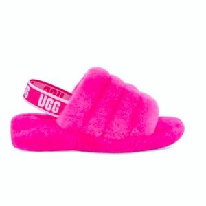 UGG Fluff Yeah Pink Slide - Size 6